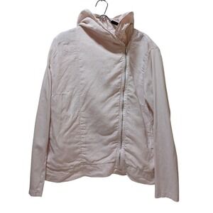 Flax Linen Wanderlust Jacket Womens M Hoodie Blush Pink Lagenlook Minimal Modern